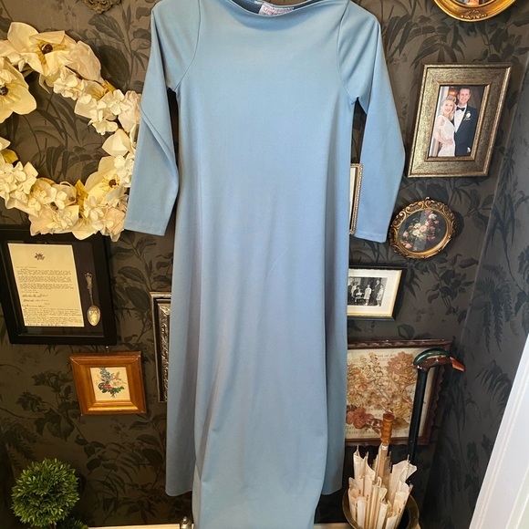 Vintage 70’s Alley Cat By Betsy Johnson rare powder blue long dress size 5/6 - Picture 5 of 10